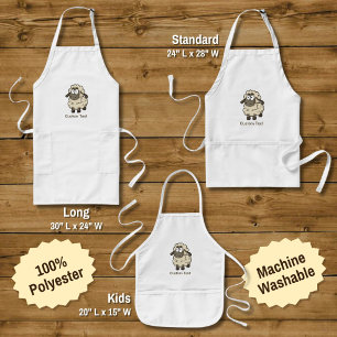 Sheep Cartoon Beige Kids' Apron