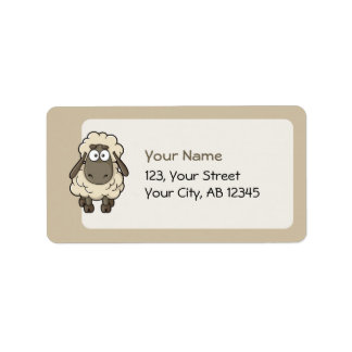 Sheep Cartoon Beige Label