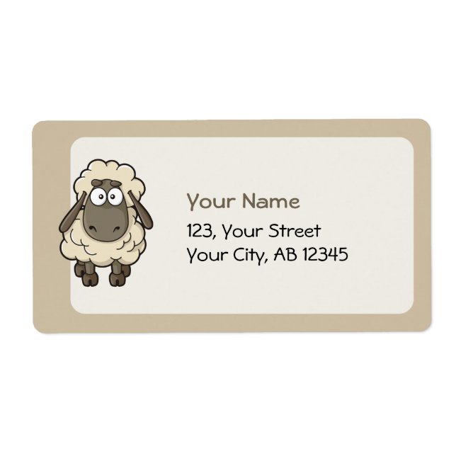Sheep Cartoon Beige Label (Front)