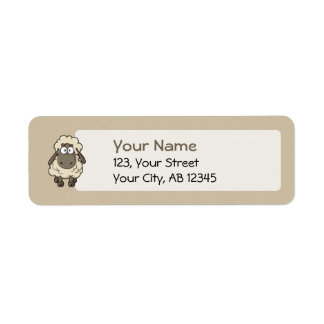 Sheep Cartoon Beige Label