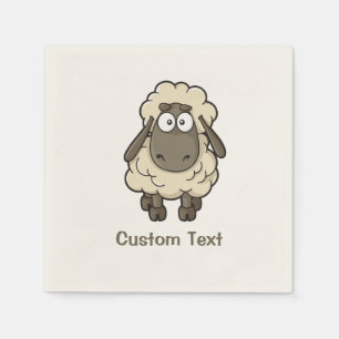 Sheep Cartoon Beige Napkins