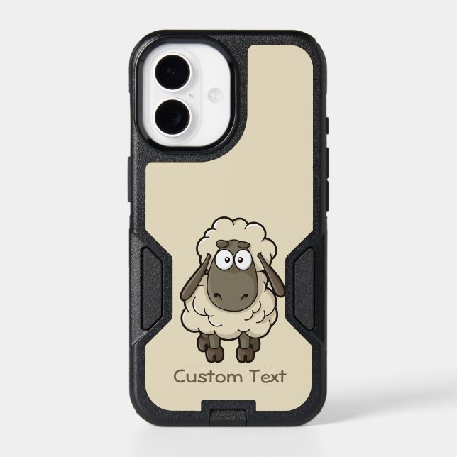 Sheep Cartoon Beige Otterbox iPhone Case (Back)