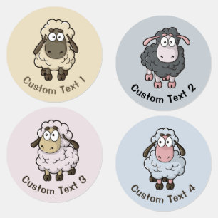 Sheep Cartoon Kids' Labels