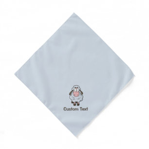 Sheep Cartoon Light Blue Bandana