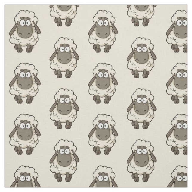 Sheep Cartoon Pattern Fabric (Swatch)
