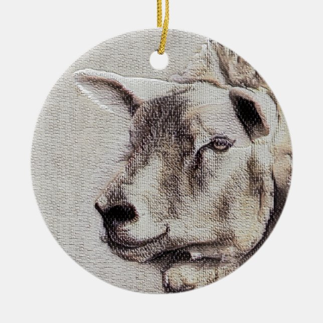 SHEEP   CERAMIC ORNAMENT (Front)