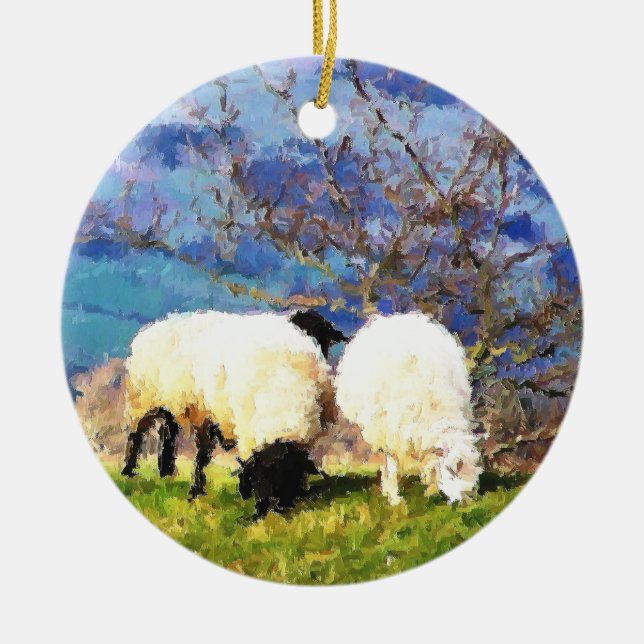 SHEEP CERAMIC ORNAMENT (Front)
