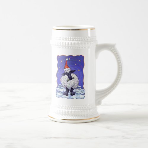 Sheep Christmas Beer Stein