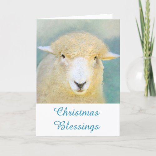 Sheep Christmas Blessings Holiday Card