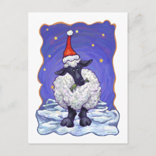 Sheep Christmas Holiday Postcard