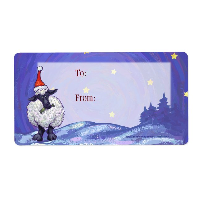 Sheep Christmas Label (Front)