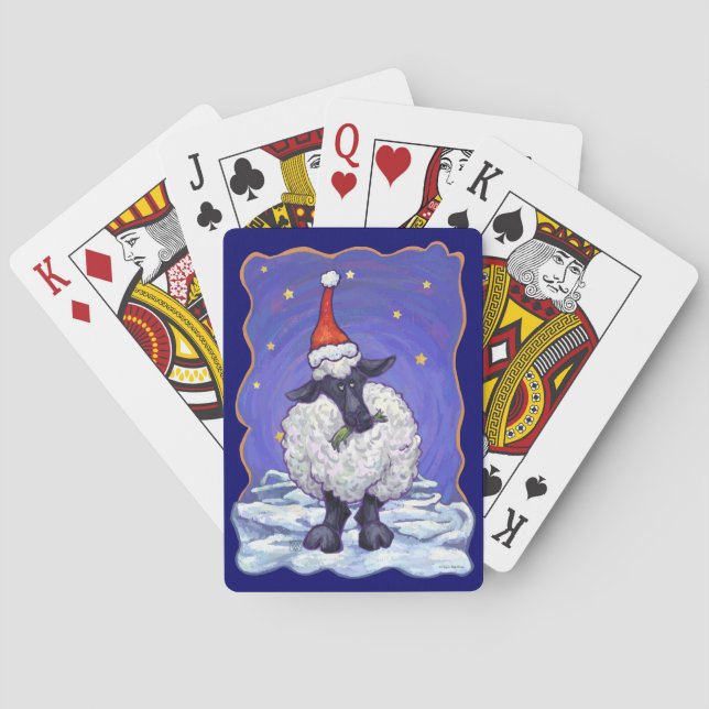 Sheep Christmas Poker Cards (Back)