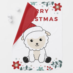 Sheep Christmas Sheep Winter Animals Baby Blanket