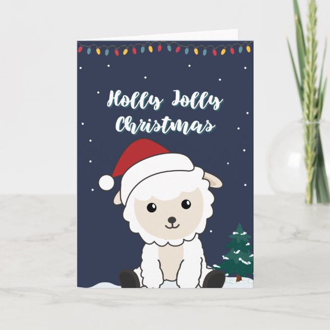 Sheep Christmas Sheep Winter Animals Card (Front)
