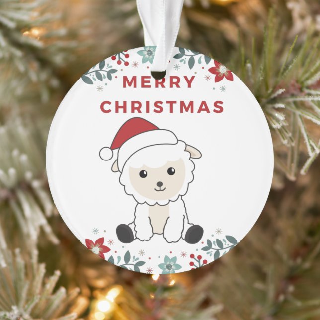 Sheep Christmas Sheep Winter Animals Ornament (Tree)