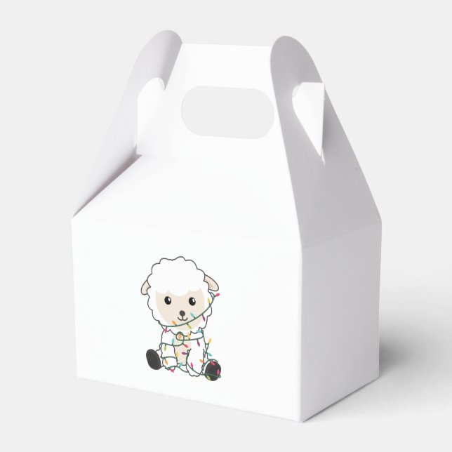 Sheep Christmas Snow Winter Animals Sheeps Favor Boxes (Front Side)