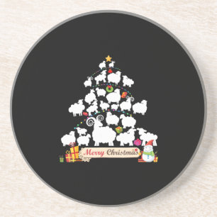 Sheep Christmas Tree Gift Funny Christmas Gifts Coaster