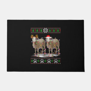 Sheep Christmas Tree Lights Santa Animal Gift Doormat