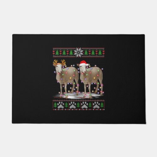 Sheep Christmas Tree Lights  Santa Animal Gift Doormat