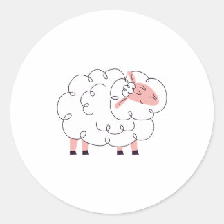 sheep classic round sticker
