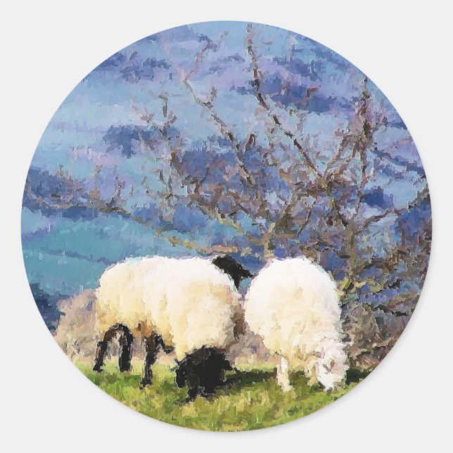 SHEEP CLASSIC ROUND STICKER (Front)