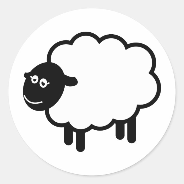 Sheep Classic Round Sticker (Front)