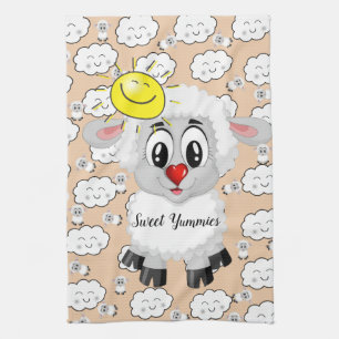 Sheep Clouds Sun Kitchen Hand Towel