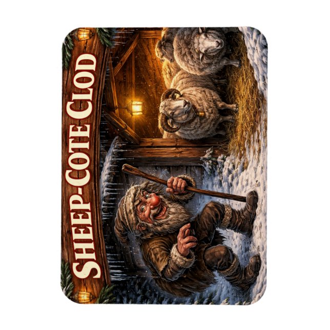 Sheep Cote Clod Icelandic Yule Lad Postcard Magnet (Vertical)