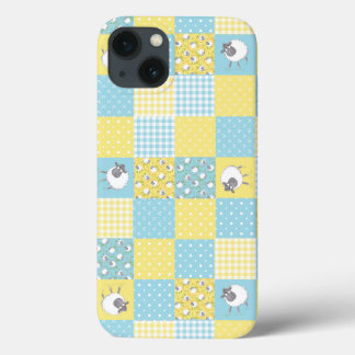 Sheep, Country Faux Patchwork iPad Case-Mate Case