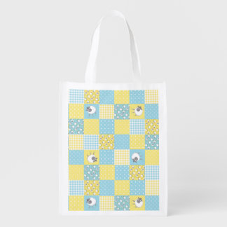 Sheep: Country-Style, Faux Patchwork Reusable Bag