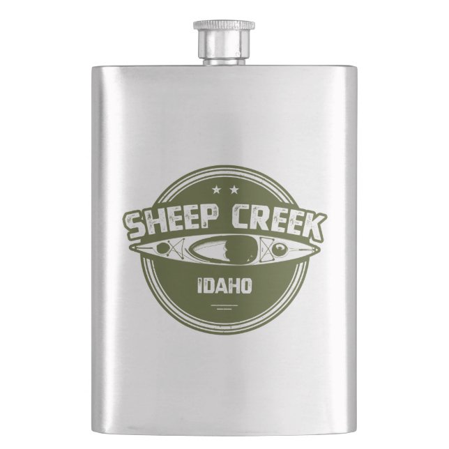 Sheep Creek Wild And Scenic River Idaho Kayaking Flask (Front)