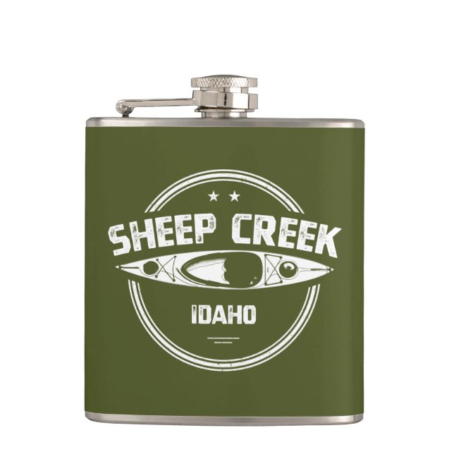 Sheep Creek Wild And Scenic River Idaho Kayaking Flask (Front)
