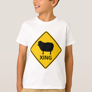 Sheep Crossing Highway Sign T-Shirt