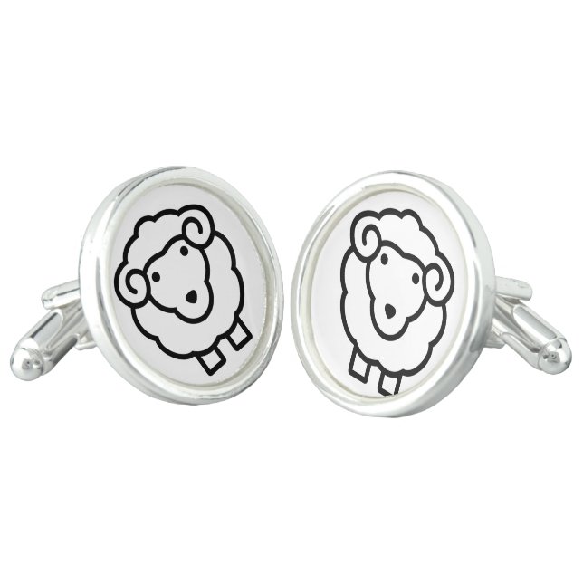 Sheep Cufflinks (Angled)
