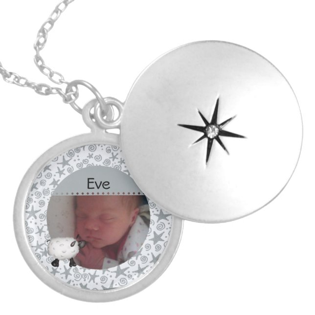 Sheep Custom Baby Photo Necklace (Front)