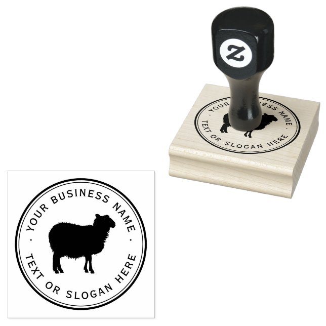 sheep  Custom Business Logo Large  Rubber Stamp (Stamped)