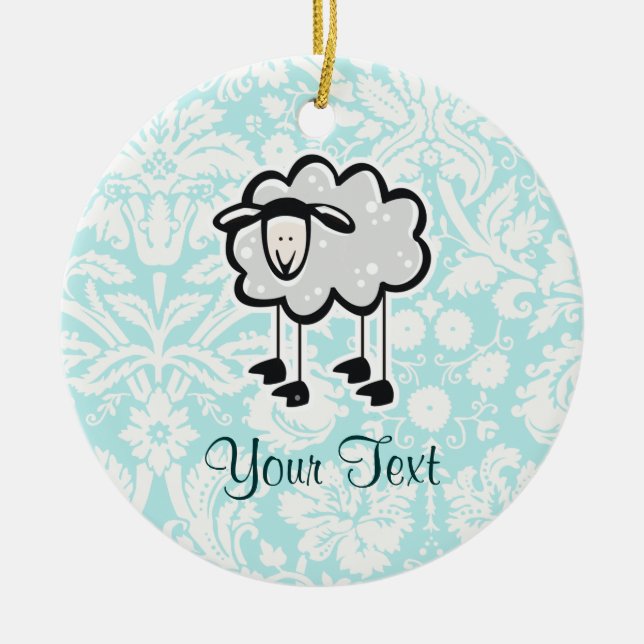 Sheep; Cute Ceramic Ornament (Front)