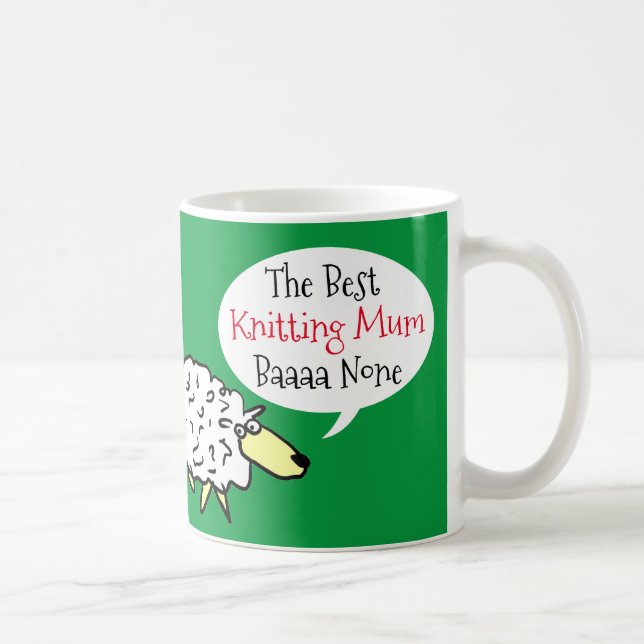 Sheep Design Best Knitting Mum Coffee Mug (Right)