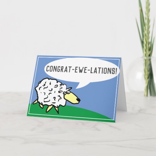 Sheep Design Cartoon with Awful Pun Card