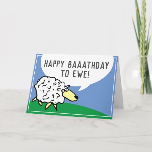 Sheep Design Cartoon with Pun Card