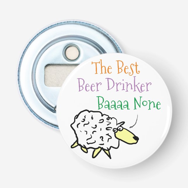 Sheep Design for a Beer Drinker Bottle Opener (Front)
