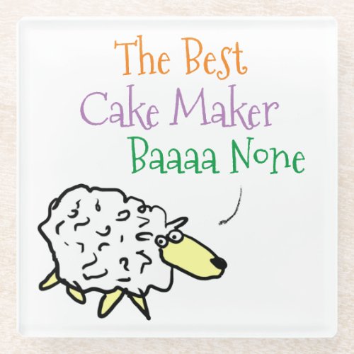 Sheep Design for a Cake Maker Glass Coaster