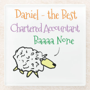 Sheep Design for a Chartered Accountant Glass Coaster