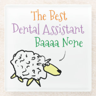 Sheep Design for a Dental Assistant Glass Coaster