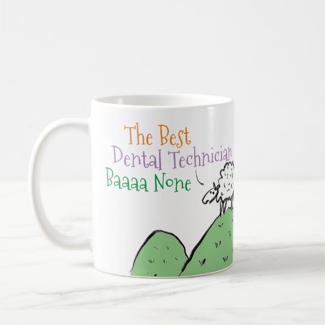 Sheep Design for a Dental Technician Coffee Mug (Left)