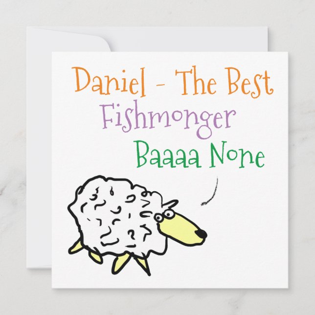 Sheep Design for a Fishmonger Holiday Card (Front)
