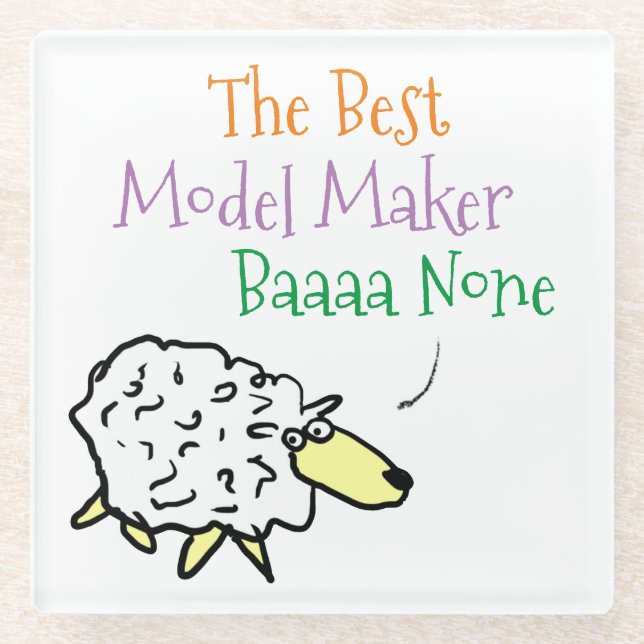 Sheep Design for a Model Maker Glass Coaster (Front)