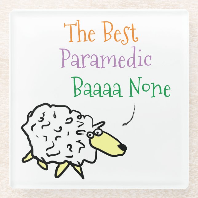 Sheep Design for a Paramedic Glass Coaster (Front)