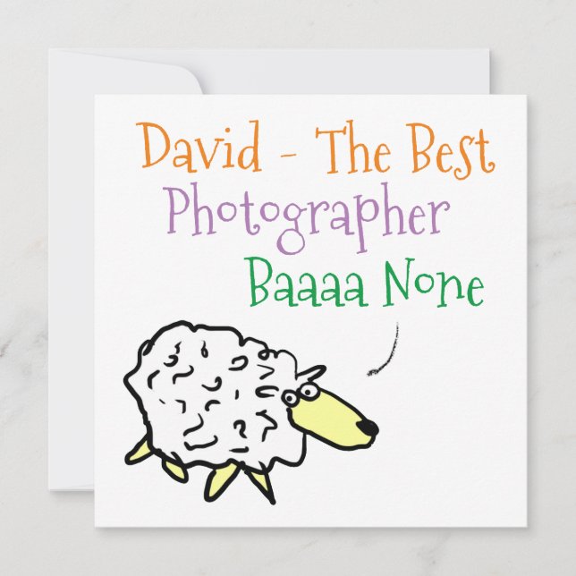 Sheep Design for a Photographer Holiday Card (Front)