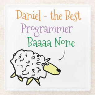 Sheep Design for a Programmer Glass Coaster